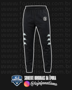Calça do Vasco Oficial Kappa Piquet Preta C/Bolsos Nova GG