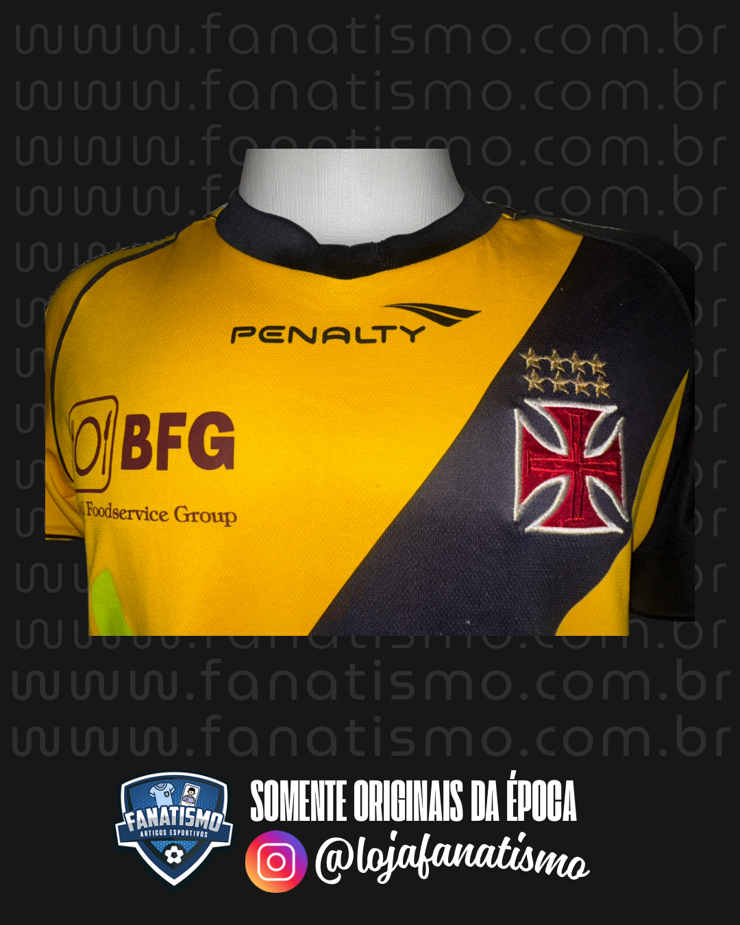 Camisa do Vasco Oficial Goleiro Amarela Penalty 2012 #1 Fernando Prass De Jogo G - Imagem 3