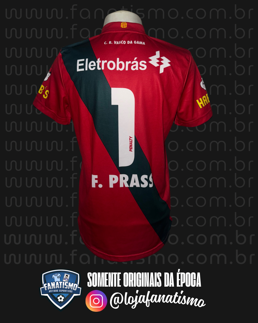 Camisa do Vasco Oficial Goleiro Portugal Penalty 2009/2010 #1 Fernando Prass M - Imagem 2