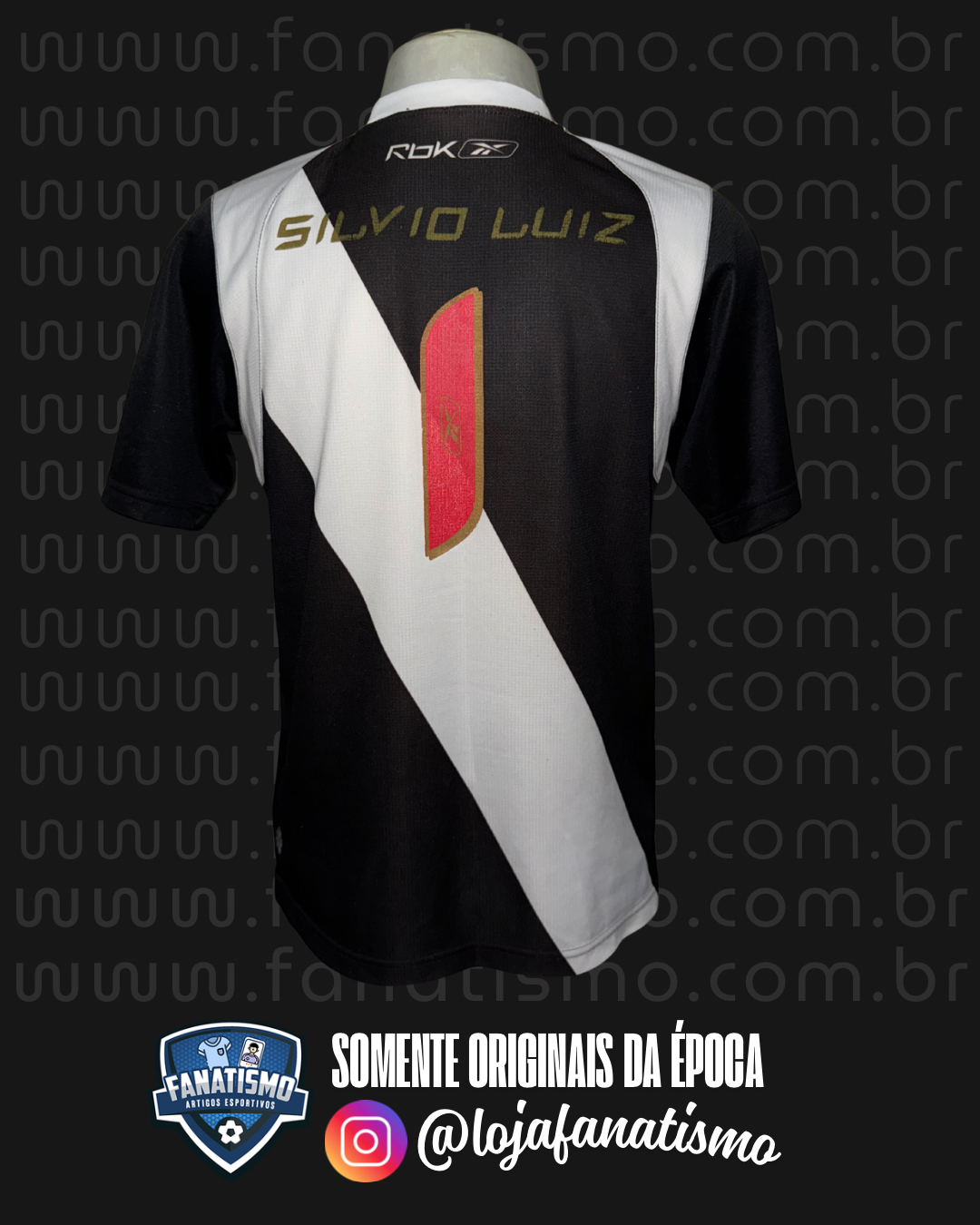 Camisa do Vasco Oficial Goleiro Jogos Internacionais Reebok 2007 #1 Silvio Luiz M - Imagem 2