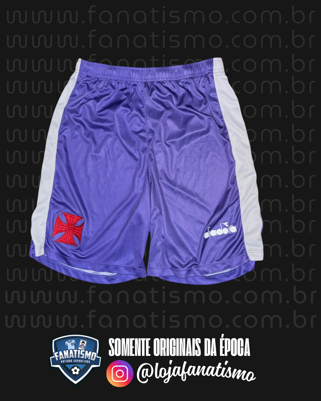 Short/Calção do Vasco Oficial Goleiro Lilás Diadora 2019 M