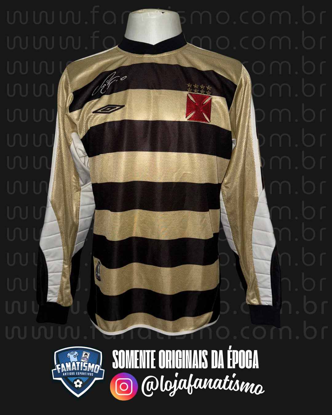 Camisa do Vasco Oficial Goleiro Manga Longa Umbro 2003/2004 #1 Fábio De Jogo G